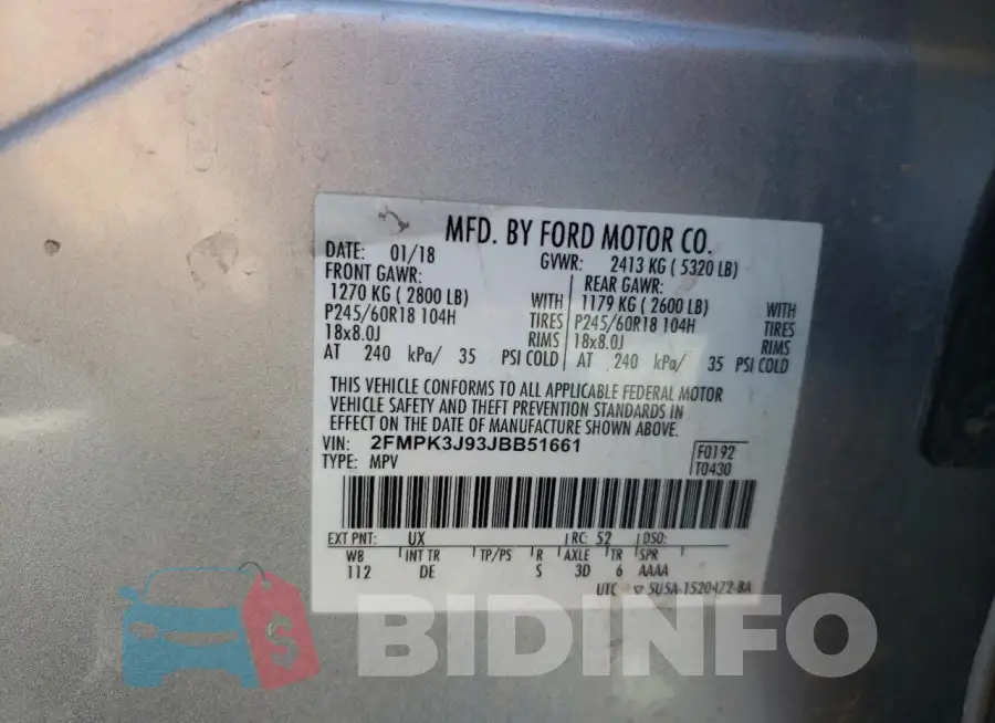 2FMPK3J93JBB51661 Photo# 13