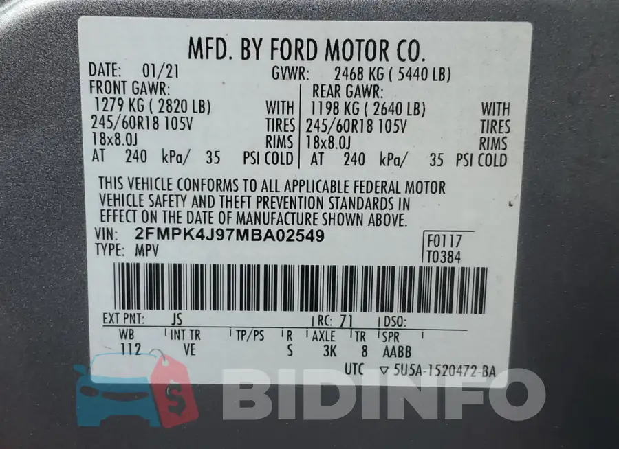 2FMPK4J97MBA02549 Photo# 12