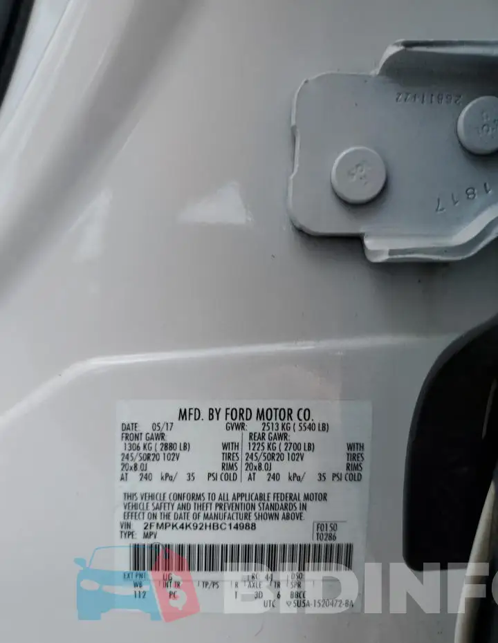 2FMPK4K92HBC14988 Photo# 13
