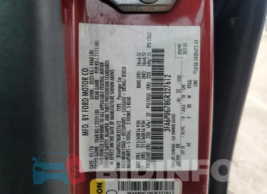 3FA6P0G78GR327612 Photo# 12