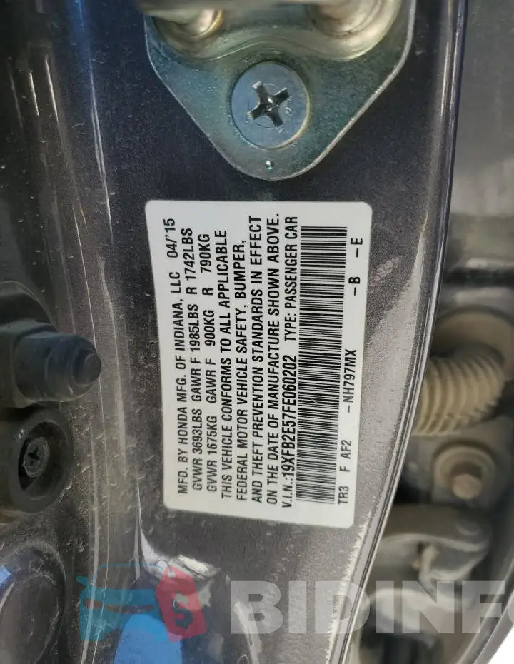 19XFB2E57FE060202 Photo# 12