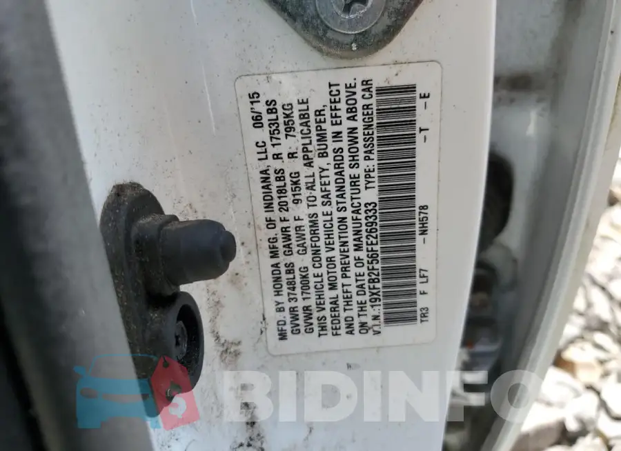 19XFB2F56FE269333 Photo# 13