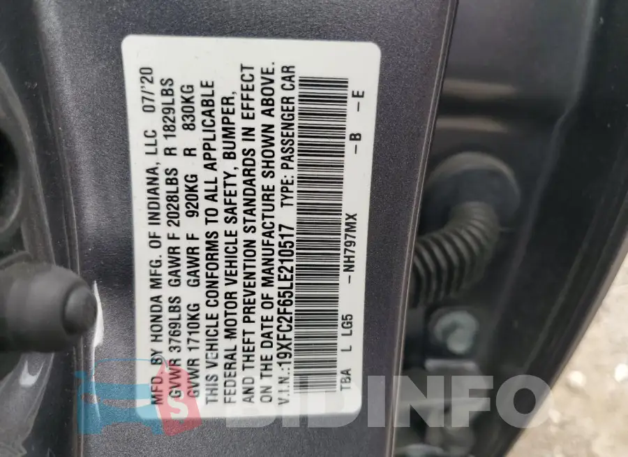 19XFC2F65LE210517 Photo# 13