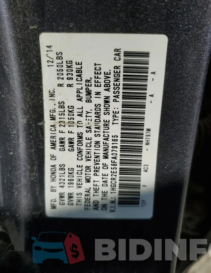 1HGCR2E58FA079165 Photo# 12