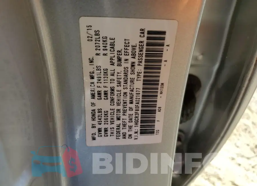 1HGCR3F80FA021677 Photo# 12