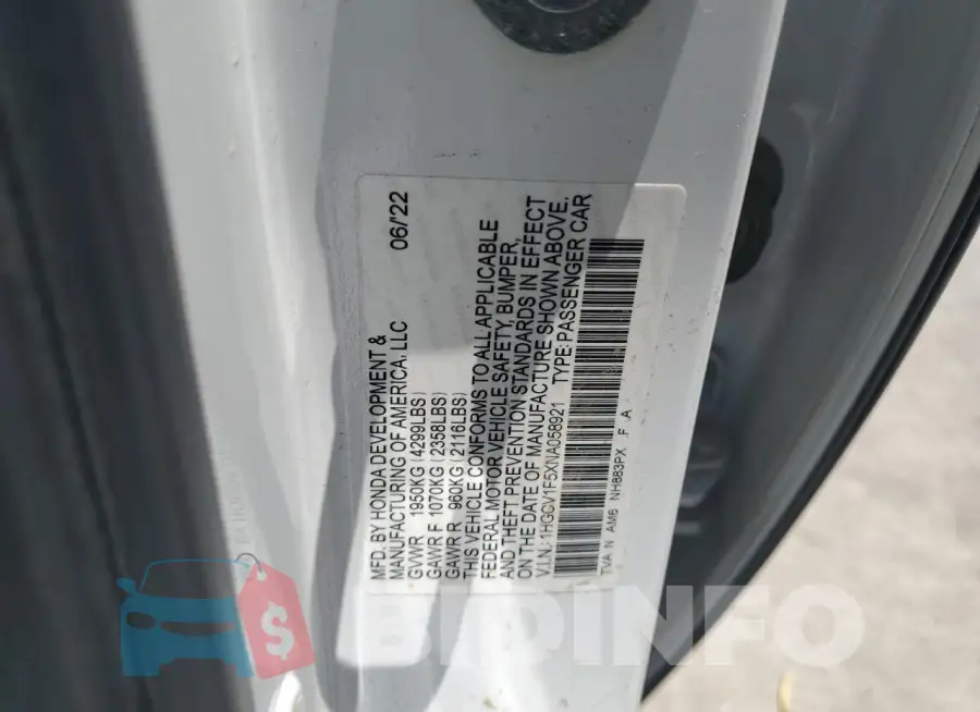 1HGCV1F5XNA058921 Photo# 12