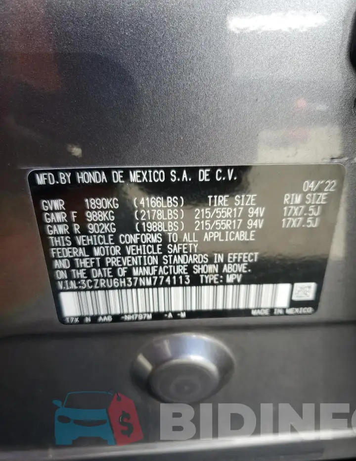 3CZRU6H37NM774113 Photo# 13