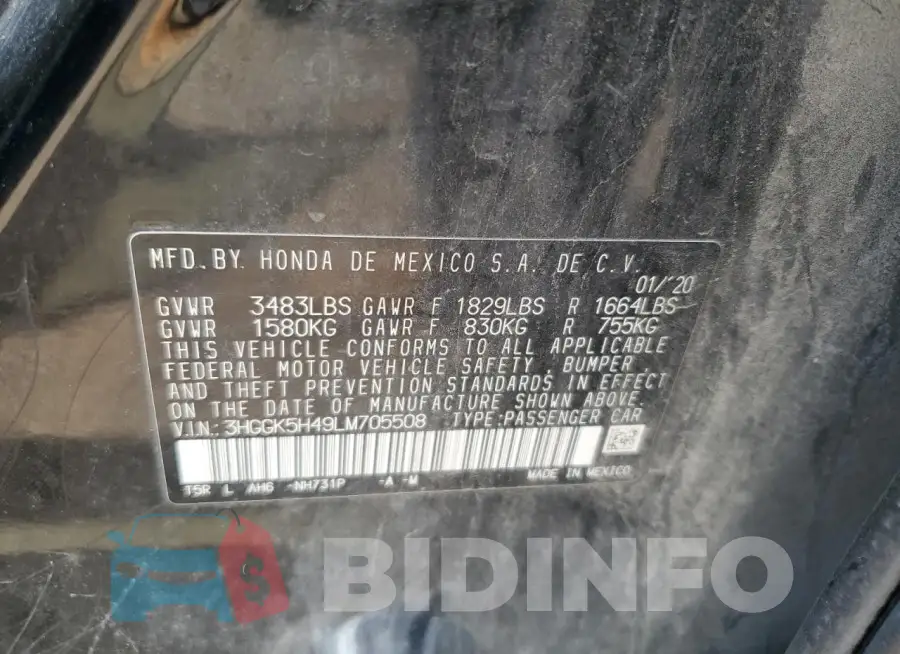 3HGGK5H49LM705508 Photo# 12
