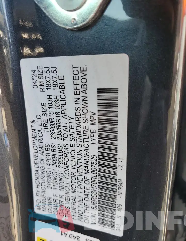 5J6RS3H70RL007525 Photo# 13