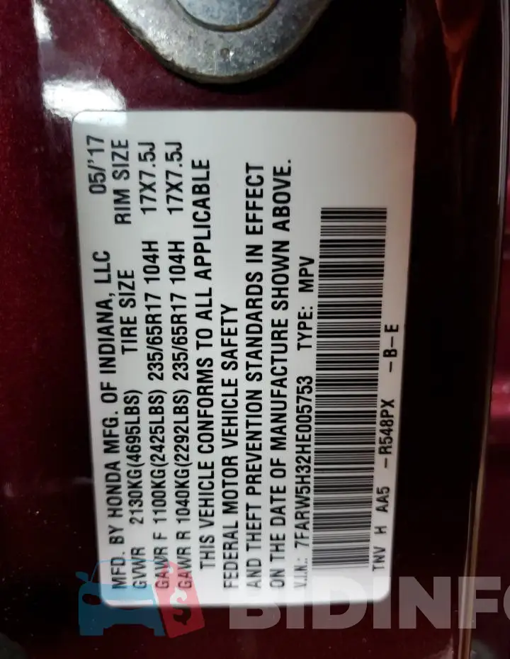 7FARW5H32HE005753 Photo# 12