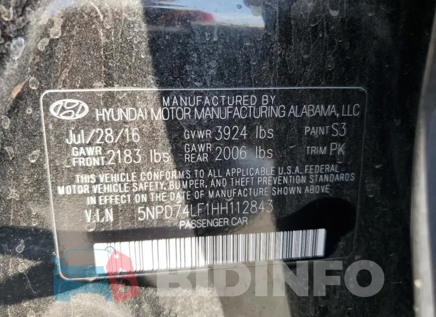 5NPD74LF1HH112843 Photo# 12