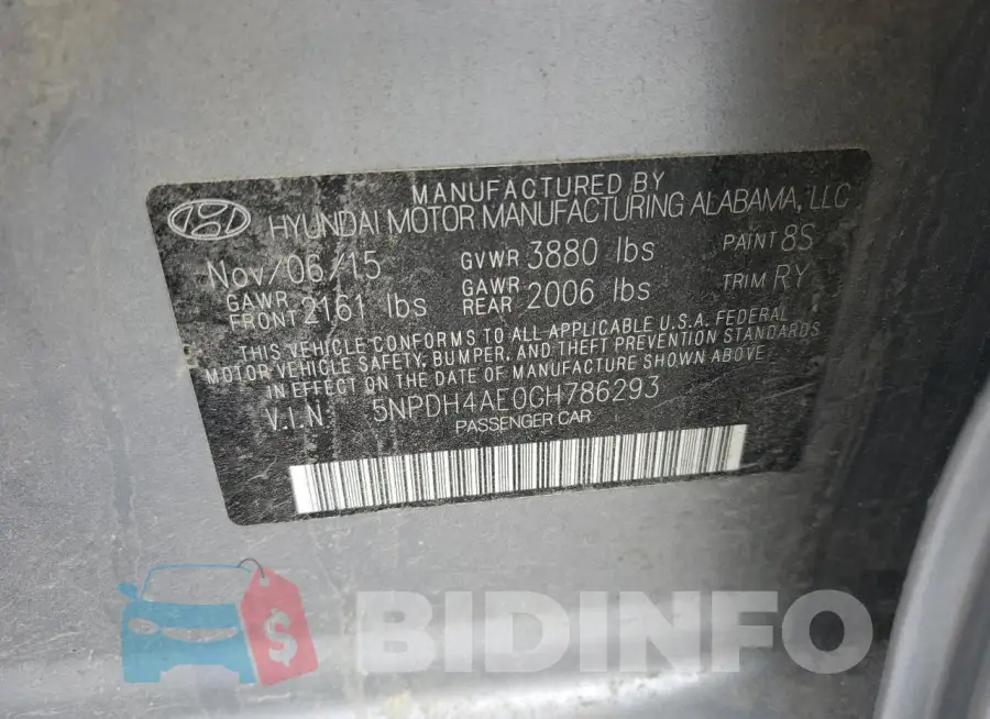 5NPDH4AE0GH786293 Photo# 12