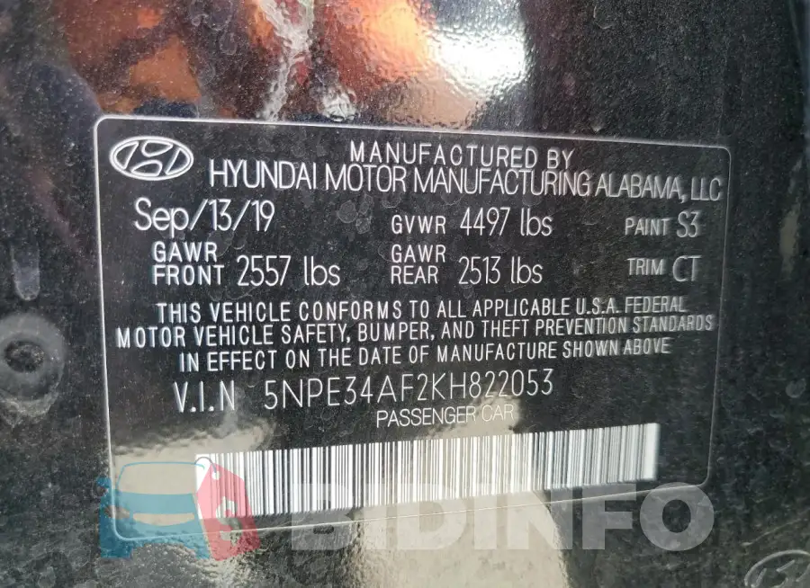 5NPE34AF2KH822053 Photo# 13