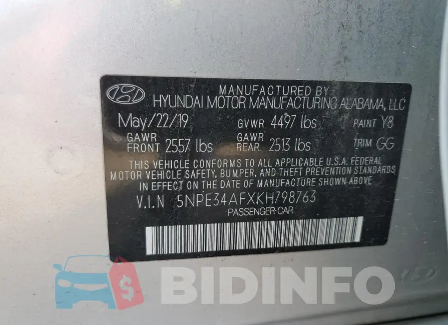 5NPE34AFXKH798763 Photo# 12
