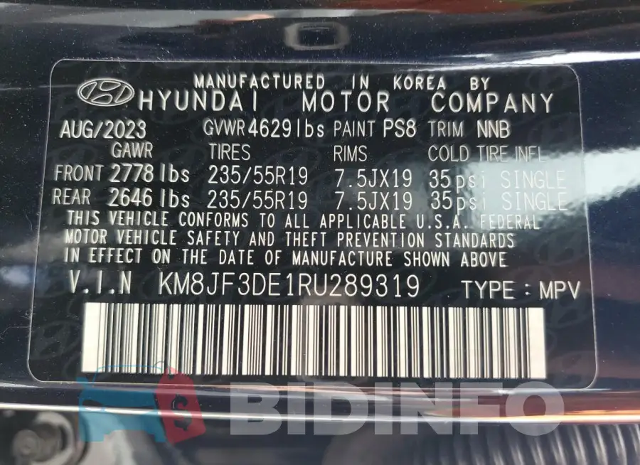KM8JF3DE1RU289319 Photo# 13