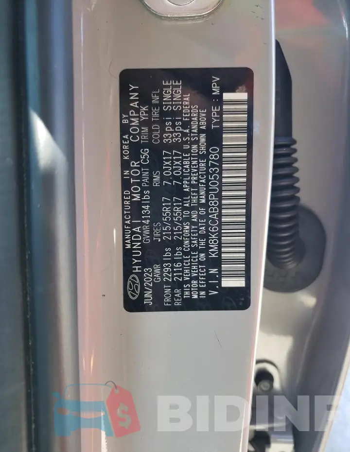 KM8K6CAB8PU053780 Photo# 12