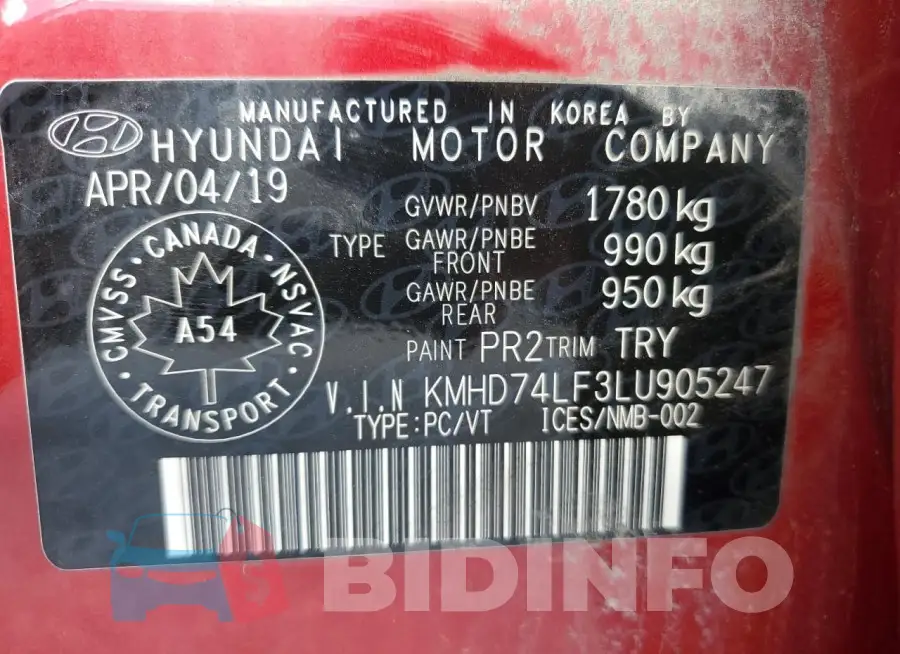 KMHD74LF3LU905247 Photo# 12