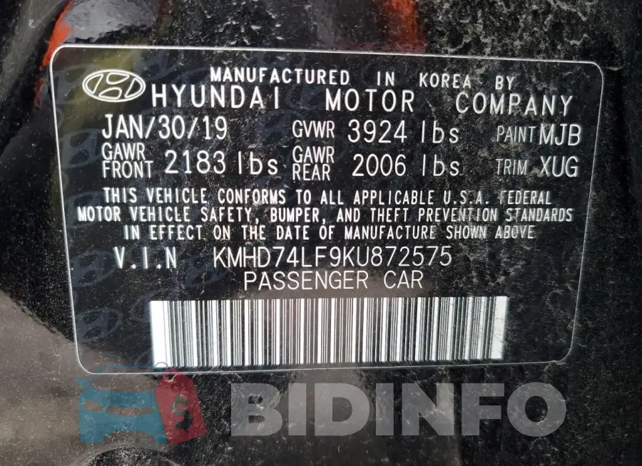 KMHD74LF9KU872575 Photo# 12