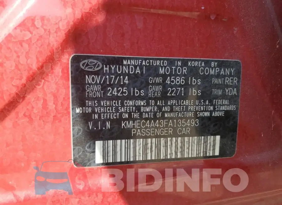 KMHEC4A43FA135493 Photo# 13