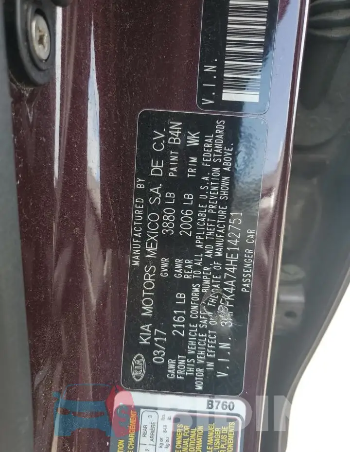 3KPFK4A74HE142751 Photo# 13