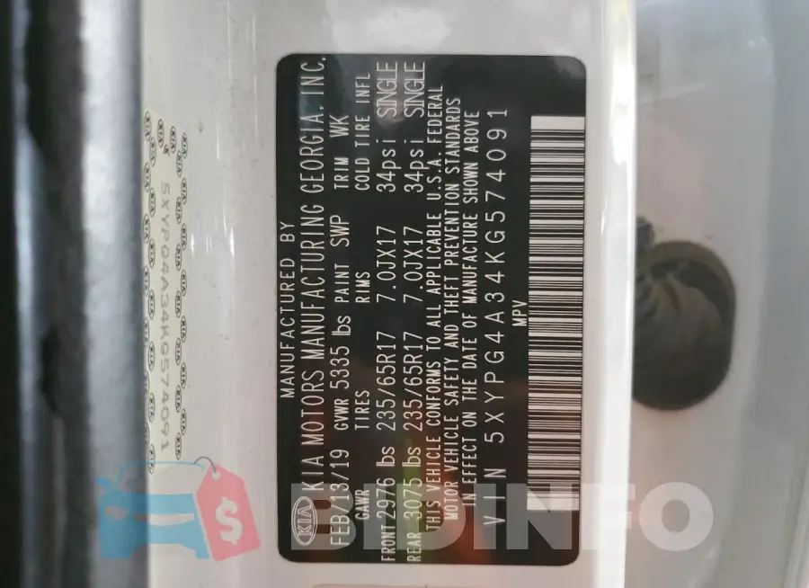 5XYPG4A34KG574091 Photo# 14