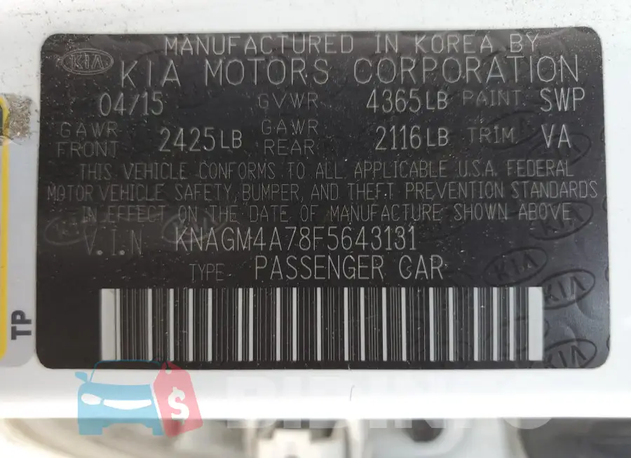 KNAGM4A78F5643131 Photo# 12