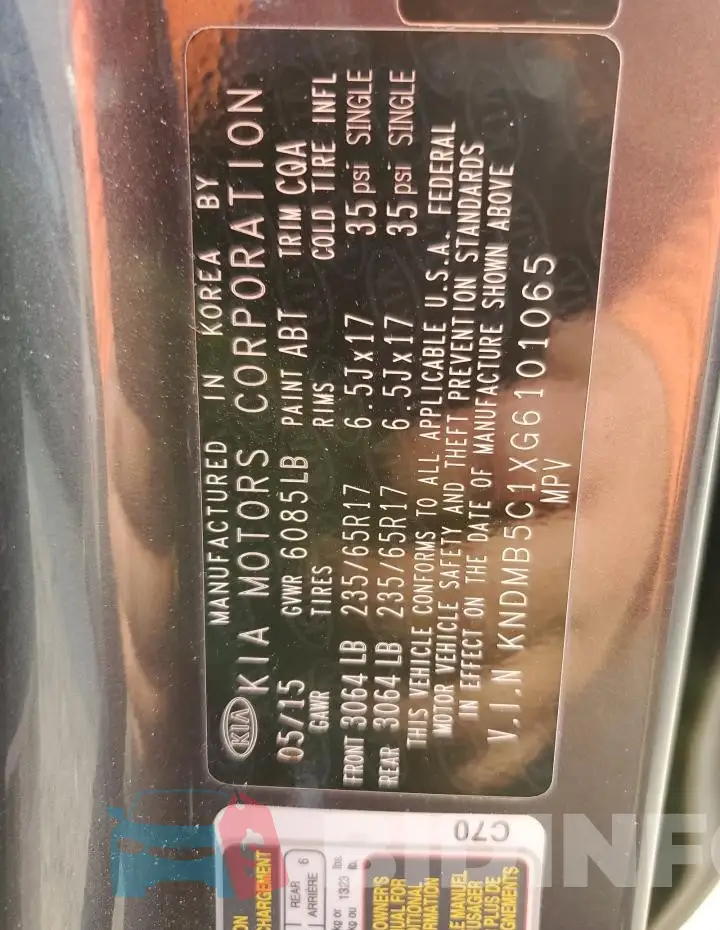 KNDMB5C1XG6101065 Photo# 14