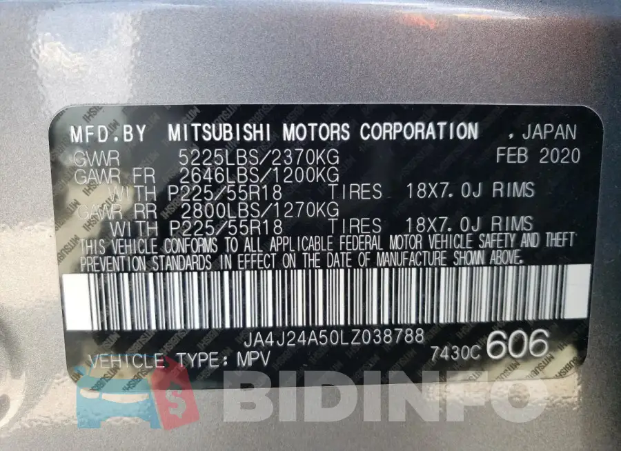 JA4J24A50LZ038788 Photo# 14
