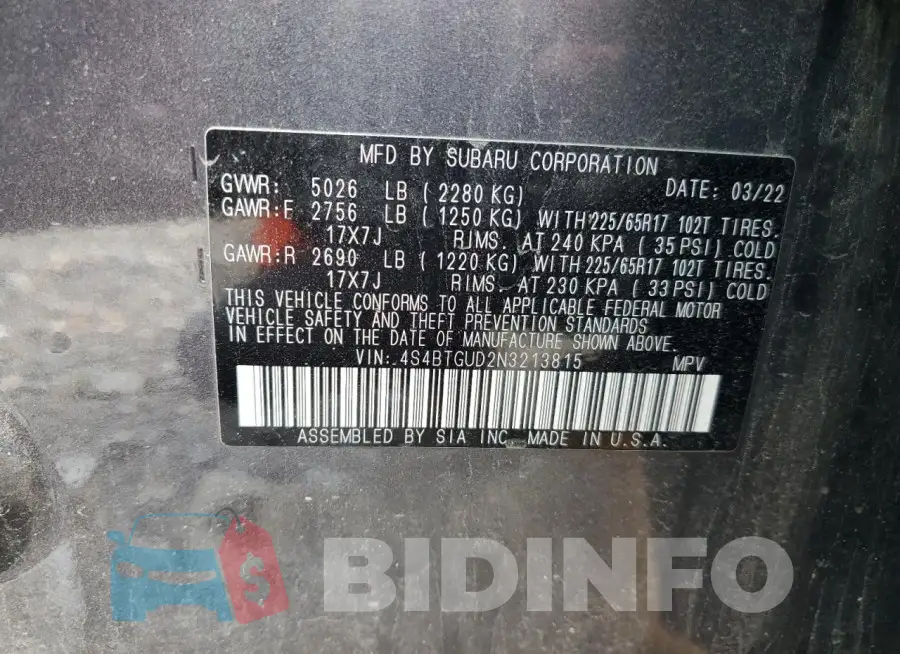 4S4BTGUD2N3213815 Photo# 14