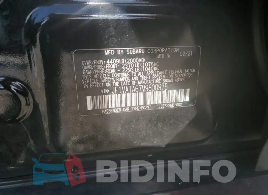 JF1VA1A67M9800975 Photo# 12