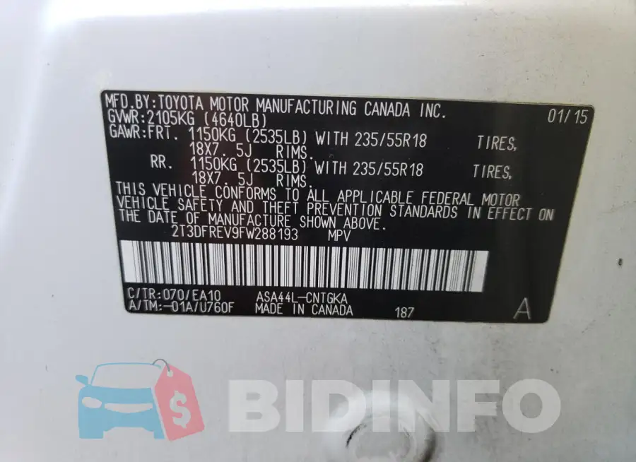 2T3DFREV9FW288193 Photo# 13