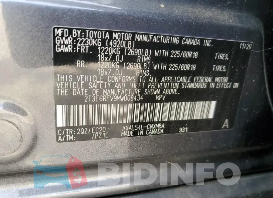2T3E6RFV9MW008434 Photo# 13
