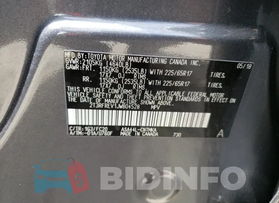 2T3RFREV1JW804528 Photo# 14