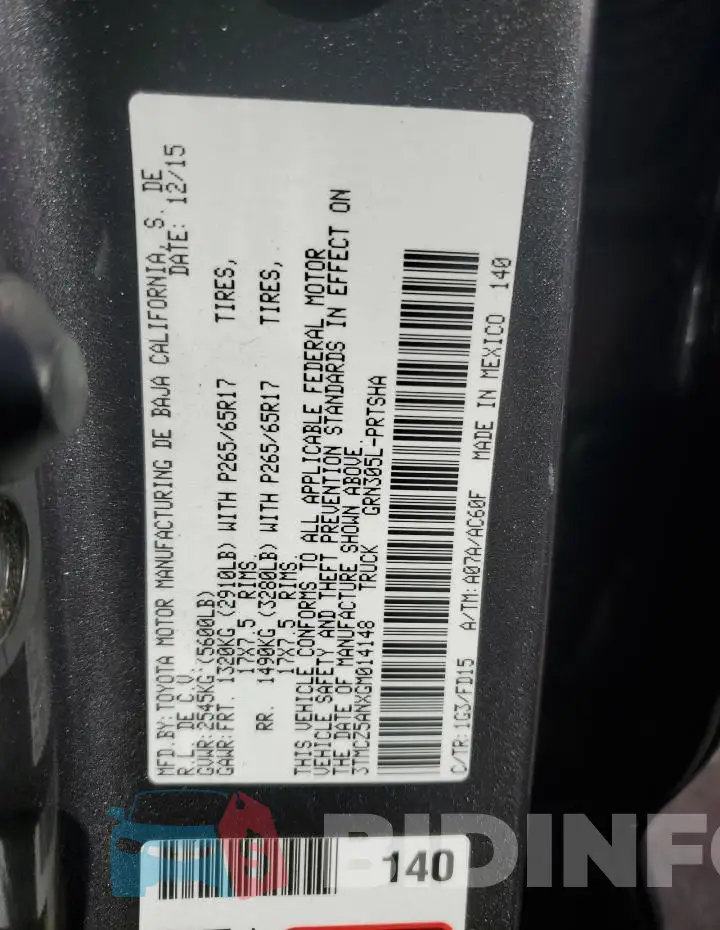 3TMCZ5ANXGM014148 Photo# 13