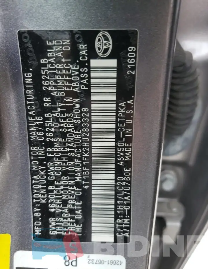 4T1BF1FK2HU283328 Photo# 12
