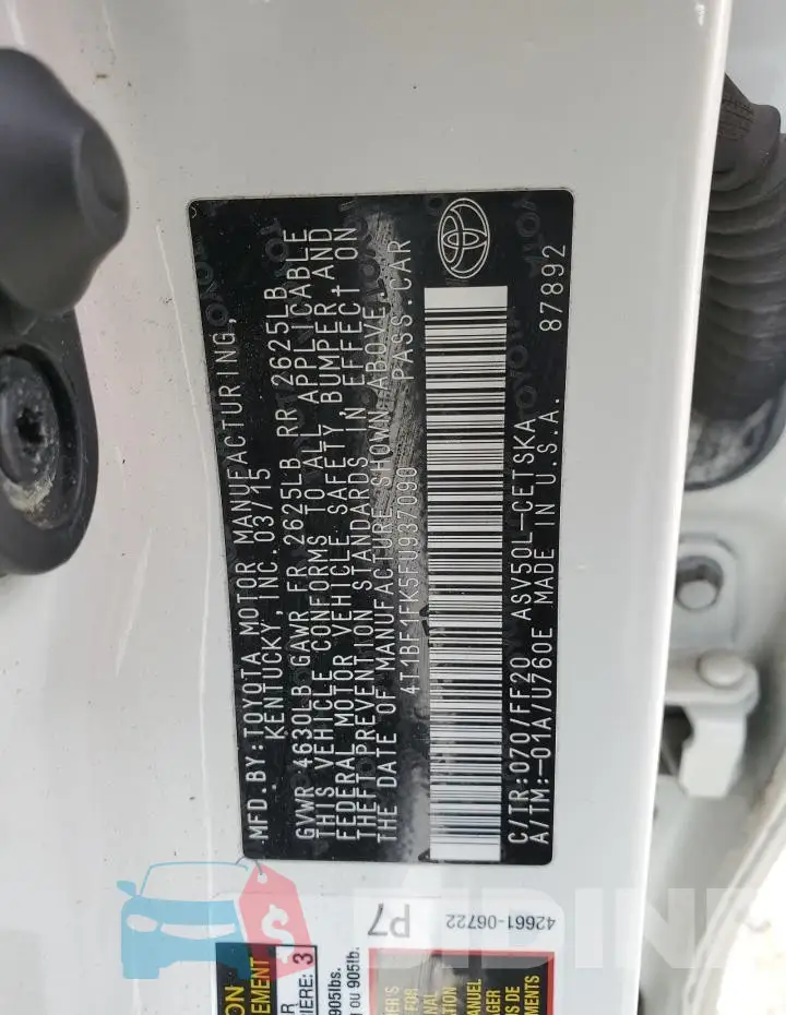 4T1BF1FK5FU937090 Photo# 12