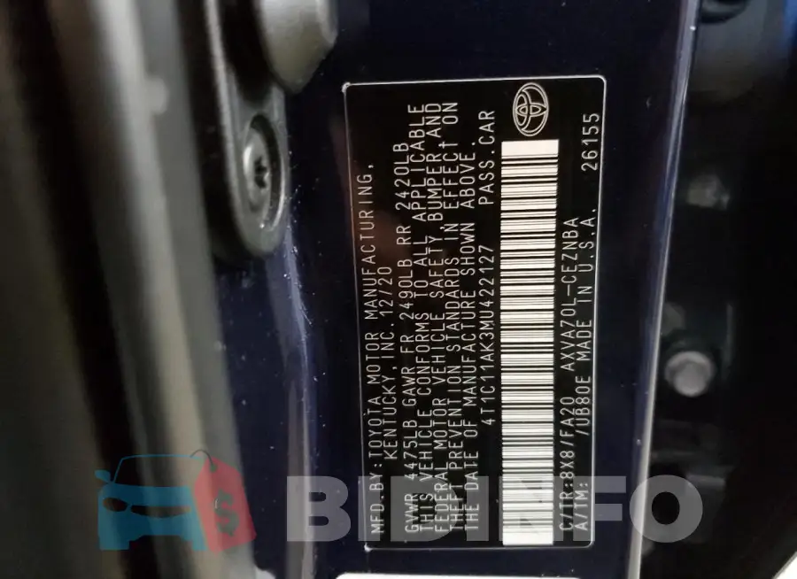 4T1C11AK3MU422127 Photo# 12