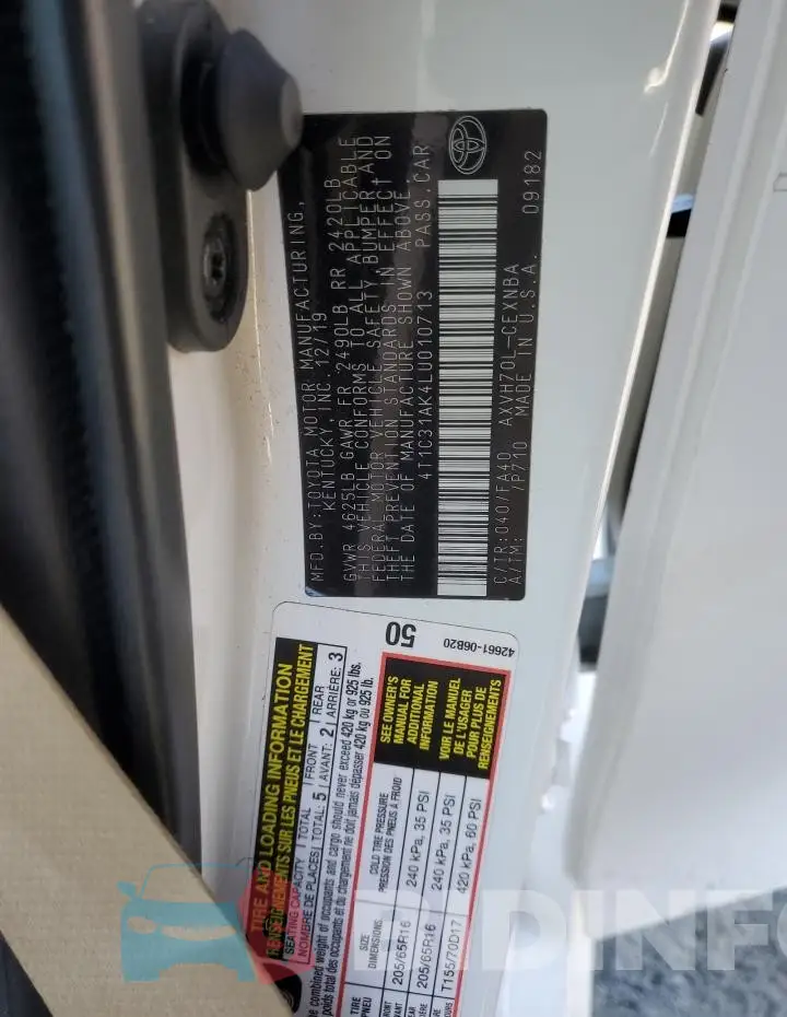 4T1C31AK4LU010713 Photo# 12