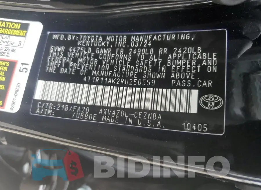 4T1R11AK2RU250559 Photo# 13