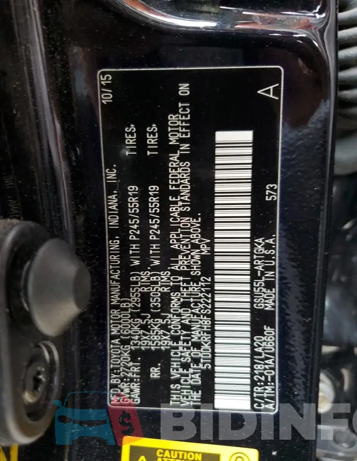 5TDDKRFH8FS222112 Photo# 14