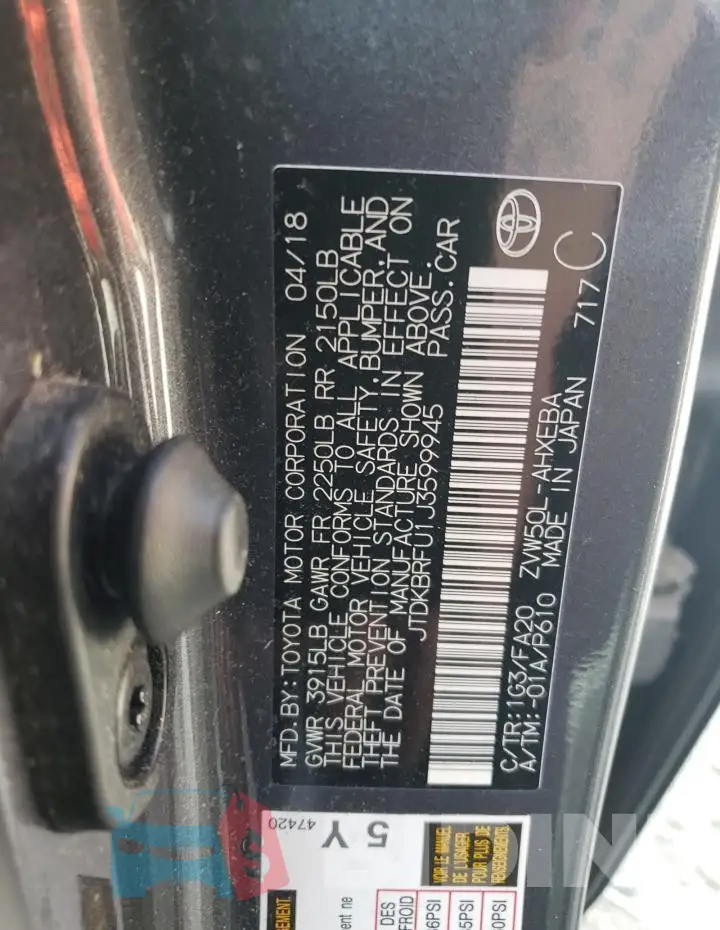 JTDKBRFU1J3599945 Photo# 13