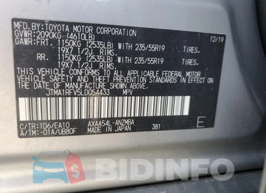 JTMA1RFV5LD054433 Photo# 13