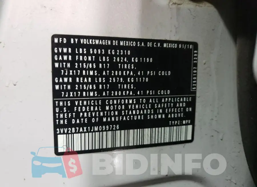 3VV2B7AX1JM099726 Photo# 12