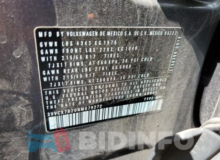 3VVCX7B20NM079272 Photo# 13