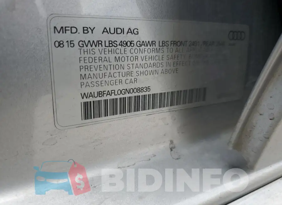 WAUBFAFL0GN008835 Photo# 12