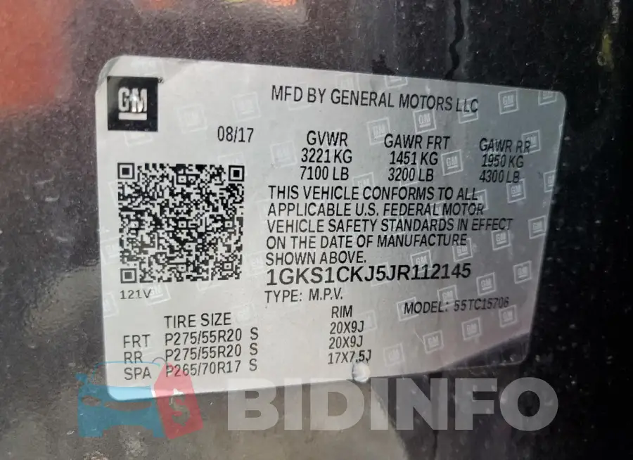 1GKS1CKJ5JR112145 Photo# 13