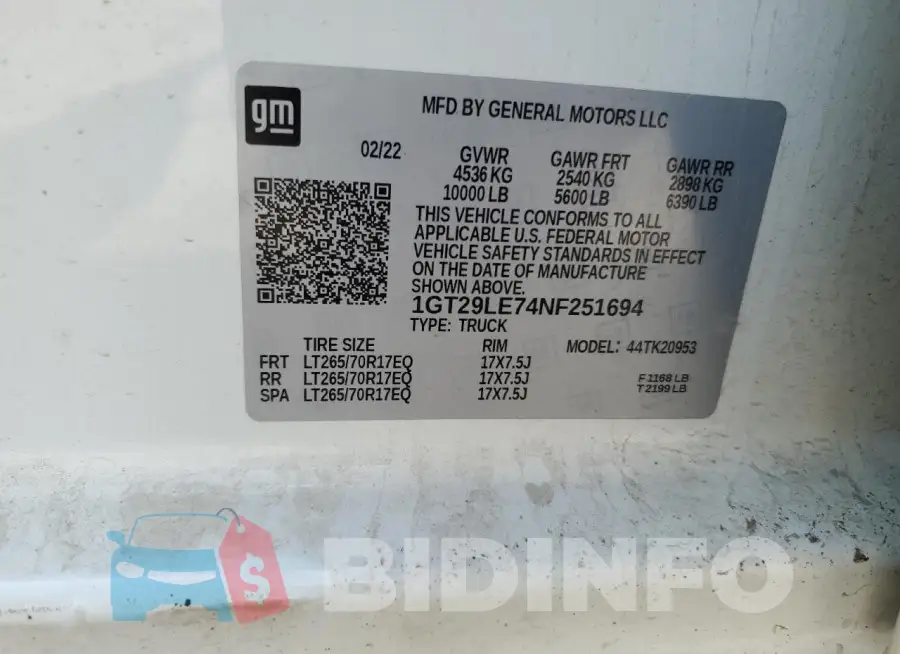 1GT29LE74NF251694 Photo# 12