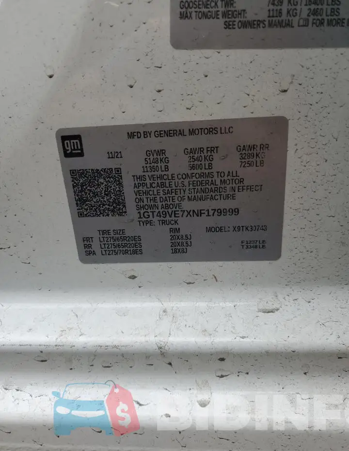 1GT49VE7XNF179999 Photo# 12