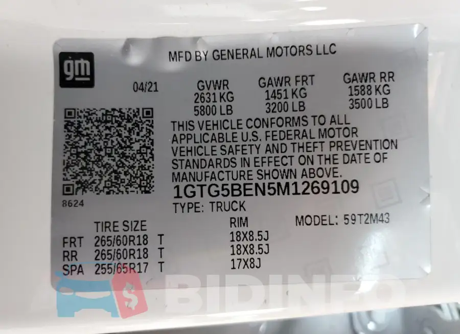 1GTG5BEN5M1269109 Photo# 12
