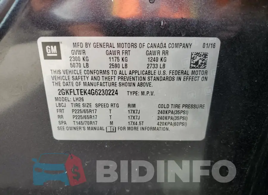 2GKFLTEK4G6230224 Photo# 13